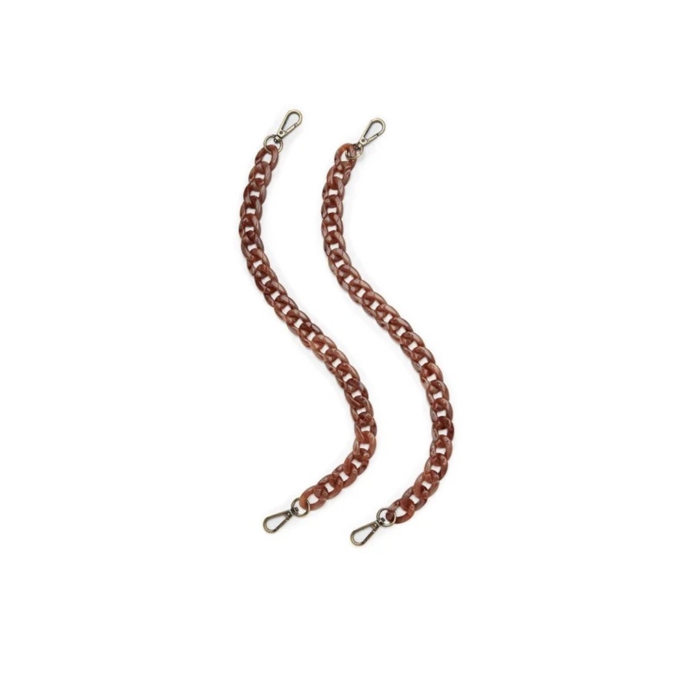 Tortoiseshell Acrylic Purse Chain Strap - Pair